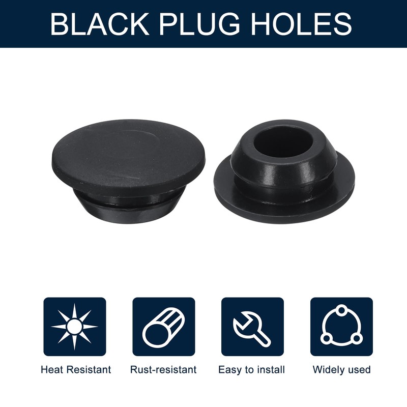 uxcell 10pcs Hole Plug 7/16 Inch (11mm) Button Plugs Fit