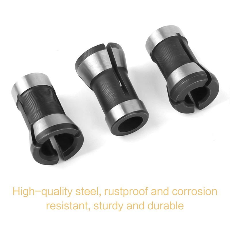 6 Pieces Collet Adapter, Steel Router Collet 6mm 6.35mm 8mm