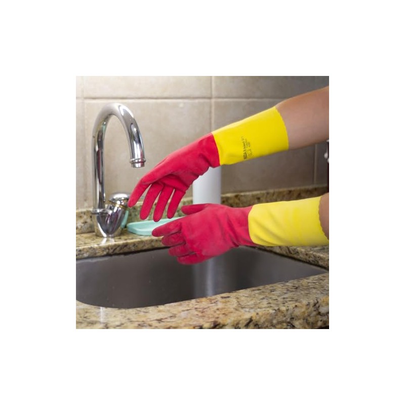 Vileda Guantes Fuertes, Máxima Protección y Resistencia, Talla MED