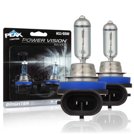PEAK Power Vision Silver Automotive High Performance H11 55W Headlights (2 Pack)