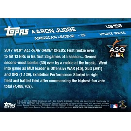 2017 Topps Update Baseball #US166 Aaron Judge Rookie Card - 1st Career All-Star Game