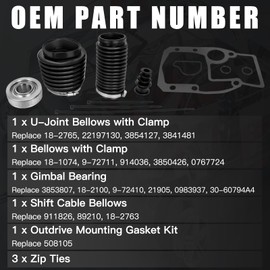 Zditumi 3854127 U-Joint Bellows Kit Compatible with O-M-C cobra 1986 & later; VO-L-VO pen-ta SX-S SX-R SX-M SX-C DP-S 914036