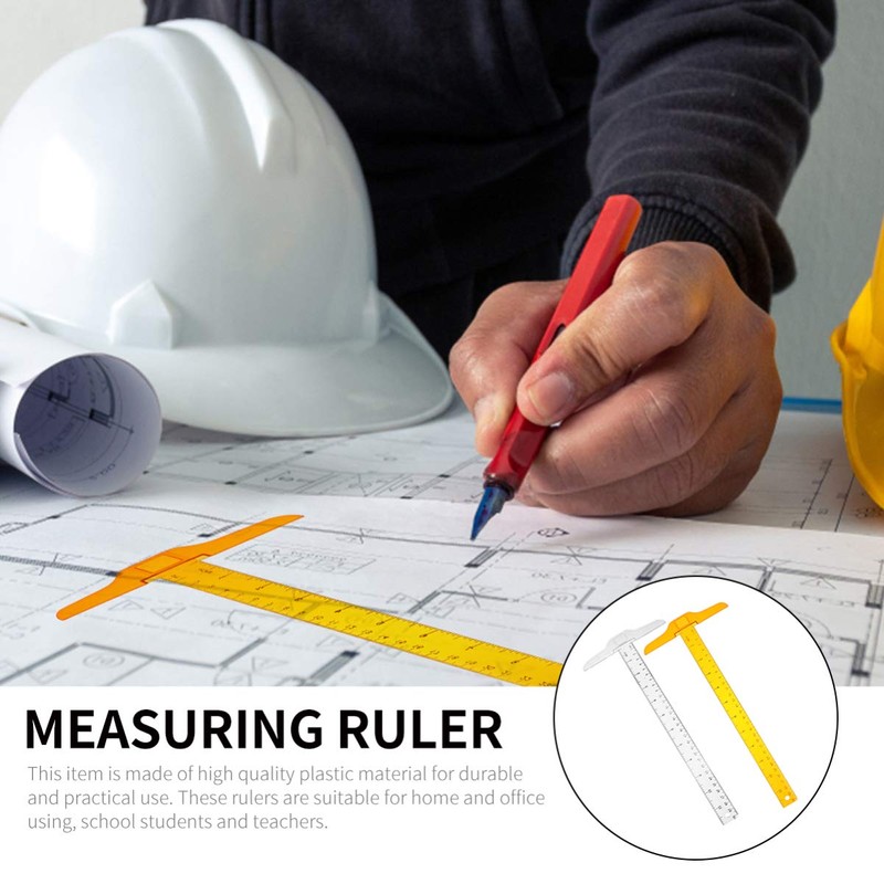 T Square Plastic Transparent Ruler for Drafting Tools and General