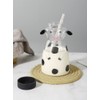 600MLCreative Glass Straw Cup Cow Shape Glass Cup with Straw