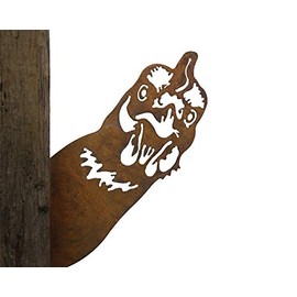 Bornhöft Garden Stake Tree Stake Metal Rusty Garden Decoration Patina Rooster Hen Chicken Rusty Decoration