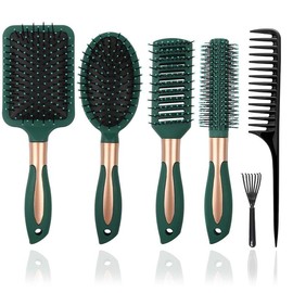 Professional Hair Brush Set, 6 Counts/set Wet & Dry Hair Cushion Comb Set, Tangle-free Hair Brush, Hair Styling Tools for Men & Women