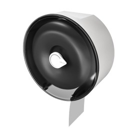 PLUSSEN Wall Mount Toilet Paper Dispenser, Jumbo Roll, Key Lock, ABS Plastic, Black