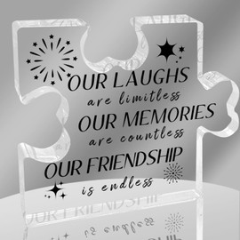 Friendship Gifts for Women, Best Friends Ever Gifts for Bestie Sister, Friends Acrylic Keepsake, Sisters Plaque Puzzle for Birthday, Appreciation Gifts Friendship Decorative Sign