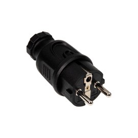 feletec Schuko Plug 230 V Power Plug for Outdoor Use IP44 PVC Protective Contact Plug, Quantity 1 Piece