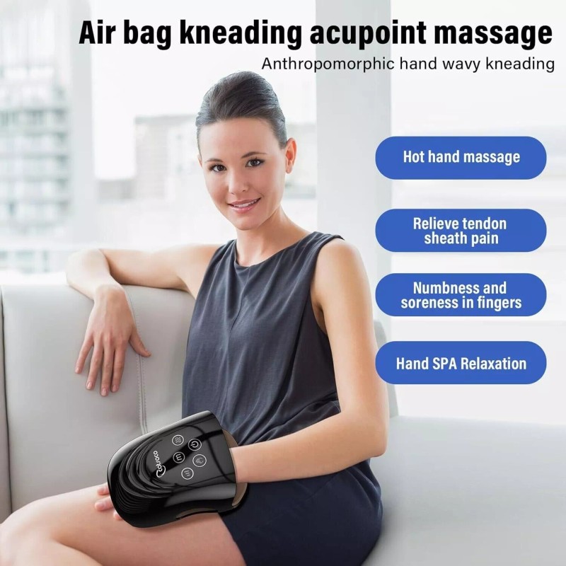 cotsoco Cordless Hand Massager with Heat and Compression for Arthritis