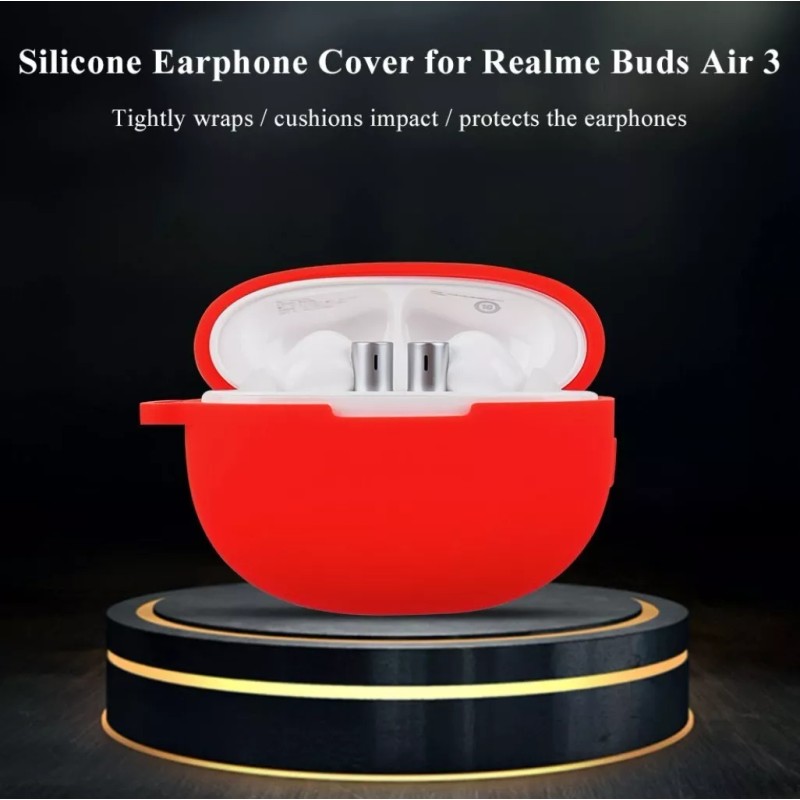 Estuchelandia Funda De Silicona Suave Y Gancho Para Realme Buds