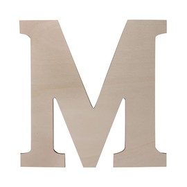 Focal20 Wooden Greek Letters, Unfinished 11 Inch Alphabet for DIY Crafts, Wood Letters Wooden Alphabets Letter Craft Pieces for DIY Display Decor (Μ) 12 Inch