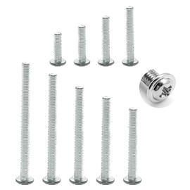 90Pcs M4 Door Knob Handle Screws Assortment Kit, Cabinet Pull and Knob Screws, Machine Screws with Pan Washer Head, Metal Phillips Bolts for Kitchen Drawer Cupboard Closet