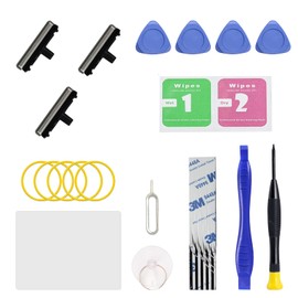 Power On Off Volume Button Key Replacement for Galaxy S7 Edge Repair Part, with Toolkit (White)