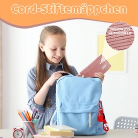 DOINEUFL Pencil Case, Pencil Case, Aesthetic, Corduroy Pencil Case for Girls, Boys, Adults, Pencil Case Shake Penal, Large, Portable Pencil Case, School Pencil Case, pink, Vintage Style