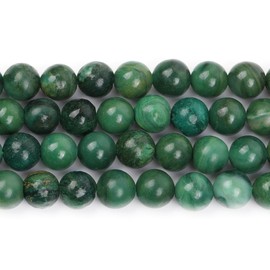 GEM-Inside Natural 8mm Round Green Western African Jade Stone Gemstone Semi Precious Beads for Jewellery Making