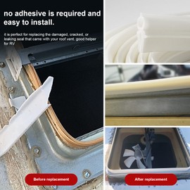 SZKXMJ Rv Roof Vent Seal Vinyl Seal Rv Sealfor Ventline, Hengs and Camco Roof Vents (59INCH, White)