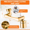 Premium Brass 1440° Swivel Faucet-Extender Sink Aerator,2 Mode Splash Filter