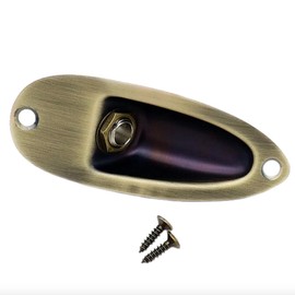 Myles Music Shop 1/4 Guitar Jack Plate Socket Input Jack Socket Plate Output Loaded For Fender Stratocaster Strat (Bronze), MMS-JP092