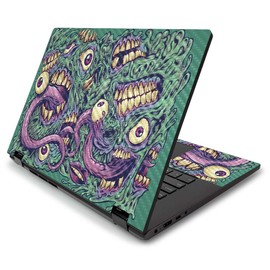 MightySkins Carbon Fiber Skin for Lenovo Flex 15" (2019) - Eyes and Teeth | Protective, Durable Textured Carbon Fiber Finish | Easy to Apply, Remove, and Change Styles | Made in The USA