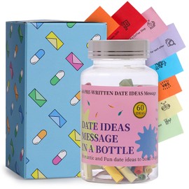 HSXIANG Date Ideas Message in a Bottle(60pcs),Date Night Ideas,Birthday Gifts for Boyfriend/Girlfriend,Couple Gifts for Newlyweds Bride and Wedding Registry Valentines.