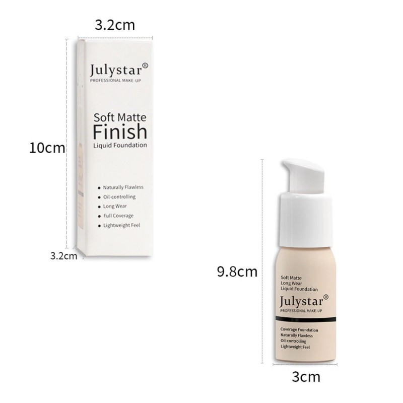 Julystar Soft Matte Liquid foundation make up waterproof Long Wear