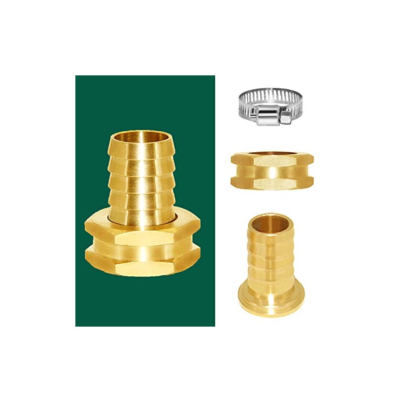 Joyway - Conector de manguera de agua de latón hexagonal