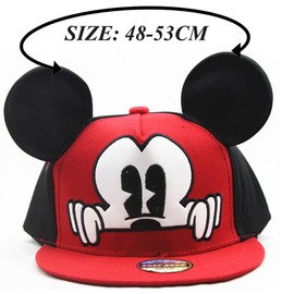 YGCHEN Mouse Baseball Cap Mouse Baseball Cap Children's Summer Hat Mouse Baseball Cap Hat with Ears Baseball Caps Adjustable Peaked Cap Children Sports Sun Protection Cap, red
