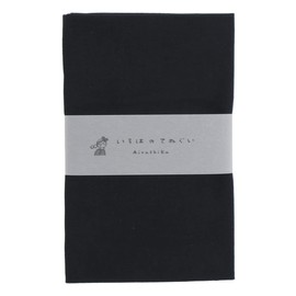 Iroha Color Plain Tenugui, 100% Cotton, Made in Japan, Black, No Anti-fraying Treatment, 35.4 x 13.0 inches (90 x 33 cm)