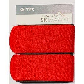 SkiMarket Ski Ties - Jumbo Pair Of Ski Ties 7 Amazing Colours (Red)