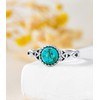 DOLIOX Real Turquoise Celtic Knot Rings for Women 925 Sterling