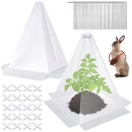 Zernblend 20 Plant Protection Covers, 20 Connection Bands and 40 Support Stakes, Slug Collar, Slug Barrier, Snail Fence