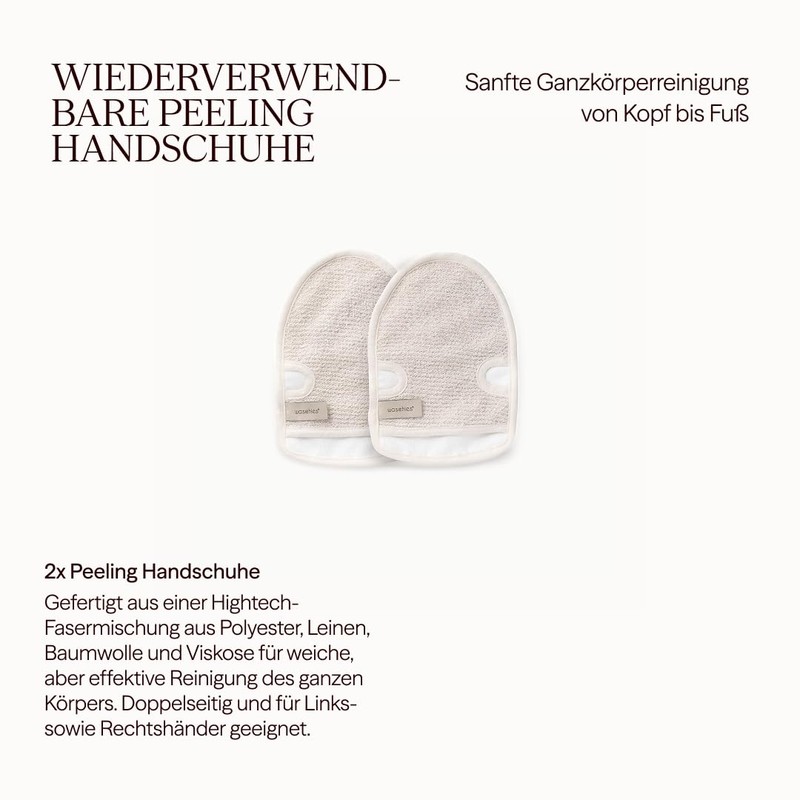 Waschies Double Sided Wash & Exfoliating Gloves Set of 2