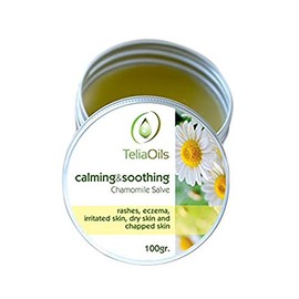 Teliaoils Pure Chamomile Salve - Natural, wild Chamomile Moisturizing Balm For Dry, Itchy Skin- Herbal Hands, Body & Face Ointment– Baby Diaper Rash Relief– Soothes & Calms Chapped Skin (50 ml)