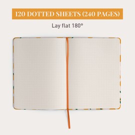 Rileys & Co. Dotted Journal Notebook - 8x6 Inches Dot Grid Notebook - Hardcover Bullet Journal Notebook, Dot Journal - Cute Journals - Motivational Dotted Notebok - Oranges