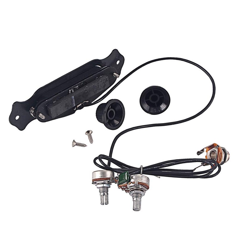 Alnicov Acoustic Guitar Pickup Magnetic Black with Fixing Screws and