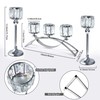 KEHAIL 3 Arms Crystal Candle Holders, Arch Candlestick Table Candelabras