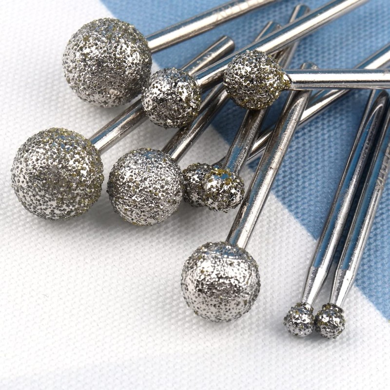 CBRIGHT Ball Shape Diamond Burr Bit,15pcs 36# Coated Course Burrs