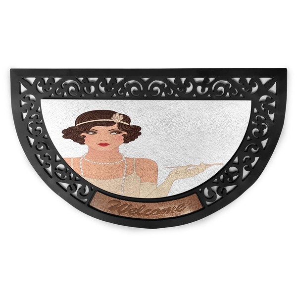 Ambesonne Pin up Girl Doormat, Charming Lady with Heavy Eye