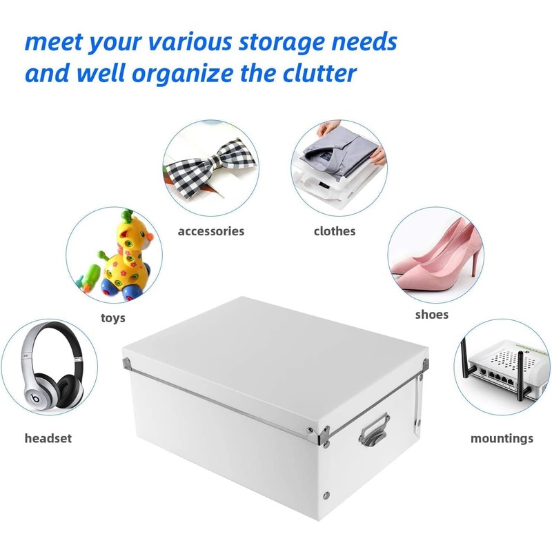 XUCHUN Decorative Storage Box with Lids,Set of 3 Waterproof Foldable