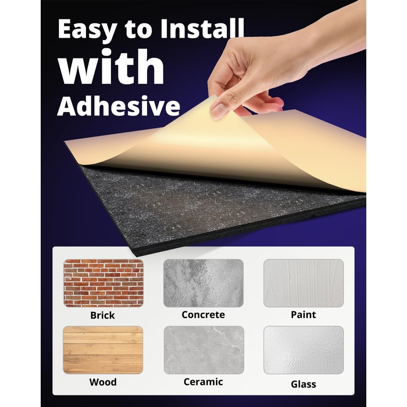 Soundproof Wall Panels, Acoustic Self-Adhesive Sound Proof Panels for Walls,