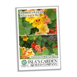 Glorious Gleam Mix Nasturtium Flower Seeds for Planting, 50+ Seeds Per Packet, (Isla's Garden Seeds), Non GMO & Heirloom Seeds, Scientific Name: Tropaeolum majus, Great for Hanging Flower Baskets