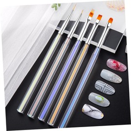 FRCOLOR 5pcs Nail Art Tools Set Professional Nail Art Brush Kit Nail Painting Pen Set Nail Art Brush Nail Paint Brush for Nail Art Elegant Design for Women