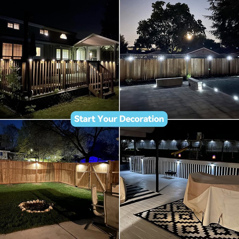Bridika Solar Fence Lights Warm White & White, Solar Outdoor