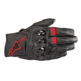 Alpinestars Celer V2 Leather Gloves-Black/Red Fluo-3XL