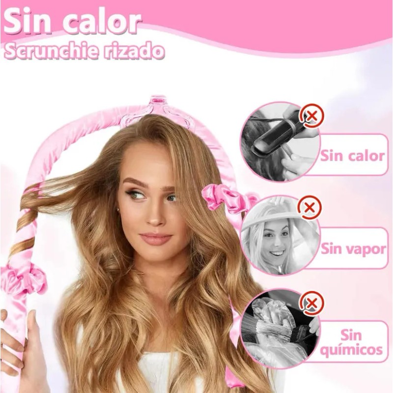 Curly Ondas En Cabello Rizos Sin Calor Tubo Con 2