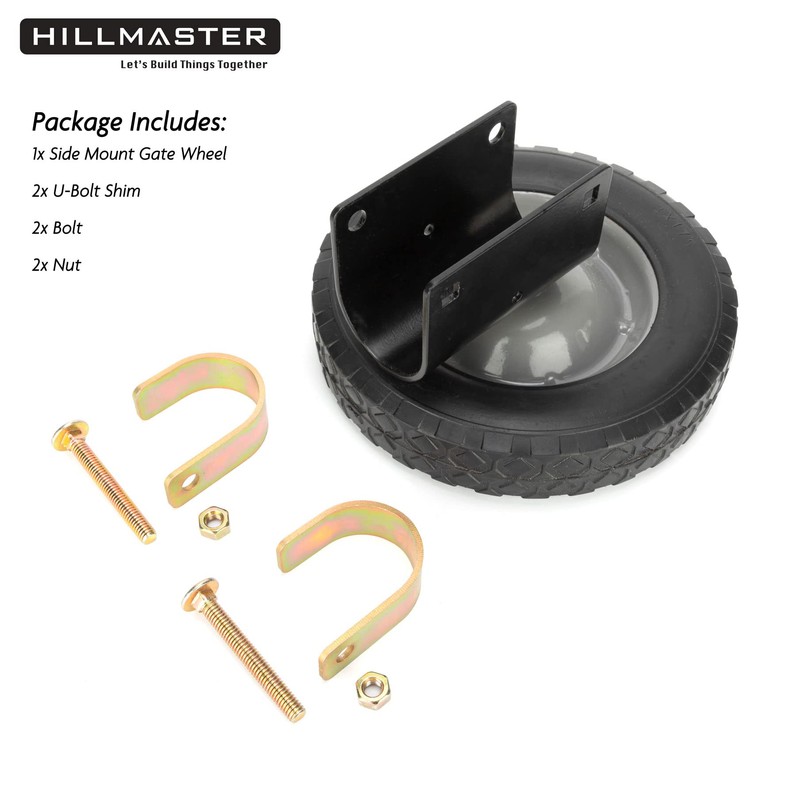 HILLMASTER 8 Inch Gate Wheel Gate Caster Kit with 1-5/8"