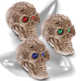 mtb more energy [Set of 3] Decorative Skull "Shaman's Prophecy" - Celtic Skull with Glitter Eyes - Height 5 cm - Figure Decoration Horror Fantasy