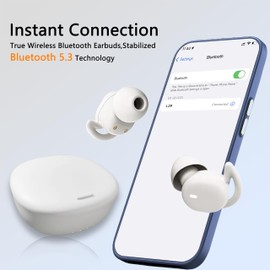 Damipow Sleep Earbuds, Bluetooth 5.3 Invisible Wireless Sleep Headphones for Side Sleepers, In Ear Mini Sleeping Earbuds Noise Cancelling, Sleep Earphones Ultra Soft and Lightweight for Work, Sport