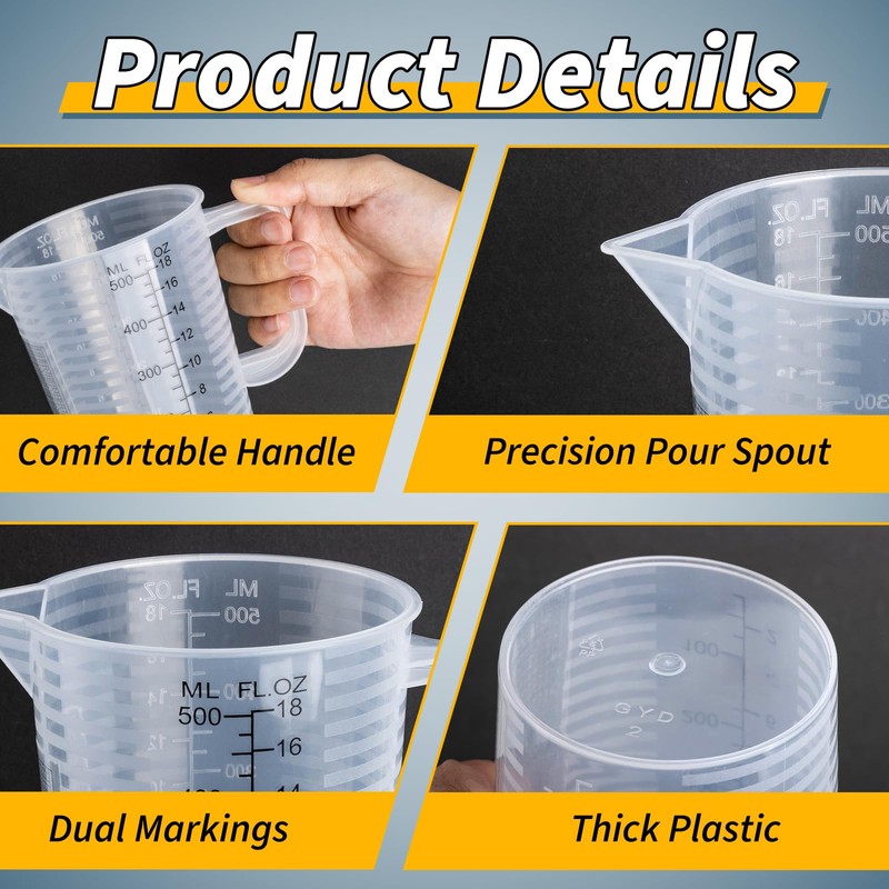 2 Stroke Oil Measuring Cup, 16oz with Ratio Chart, Oil
